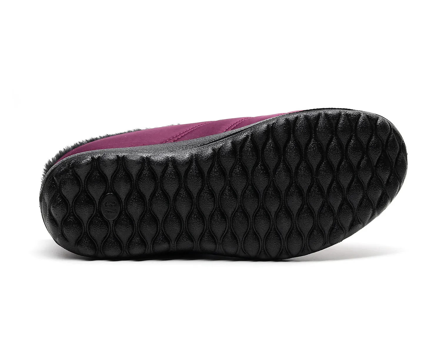 Comfortable memory foam winter slippers for women, plush, fleece lined slippers, non slip rubber sole, indoor outdoor slippers