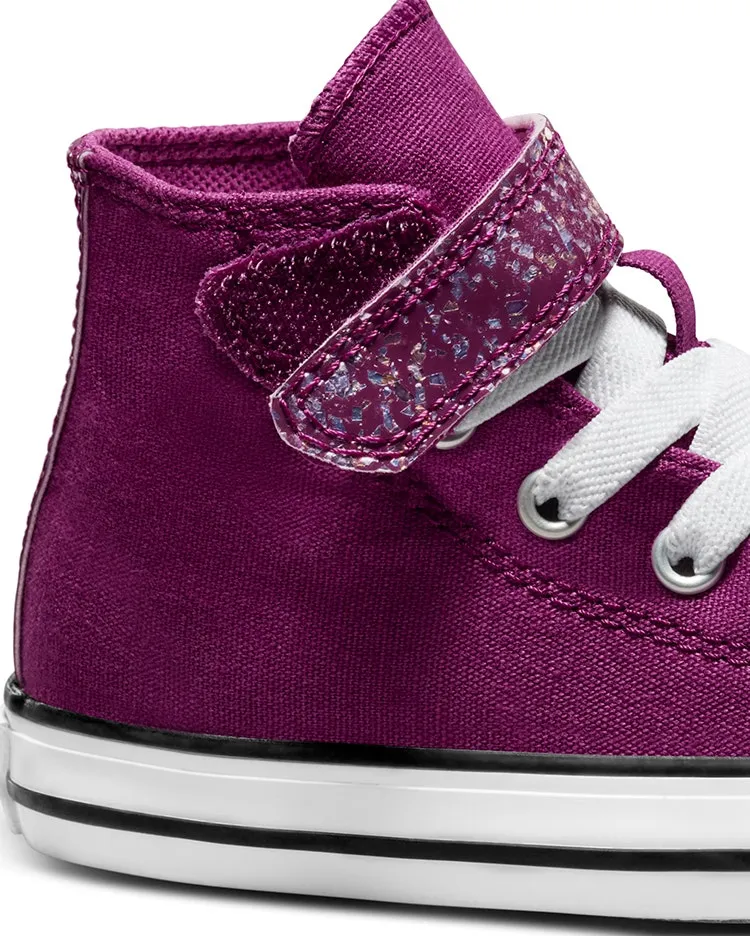 CONVERSE KIDS CHUCK TAYLOR ALL STAR 1V GLITTER VIOLET SHOES