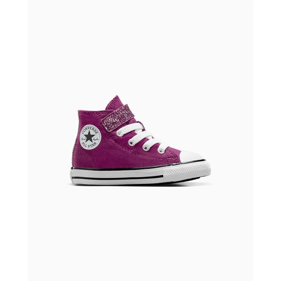 CONVERSE KIDS CHUCK TAYLOR ALL STAR 1V GLITTER VIOLET SHOES