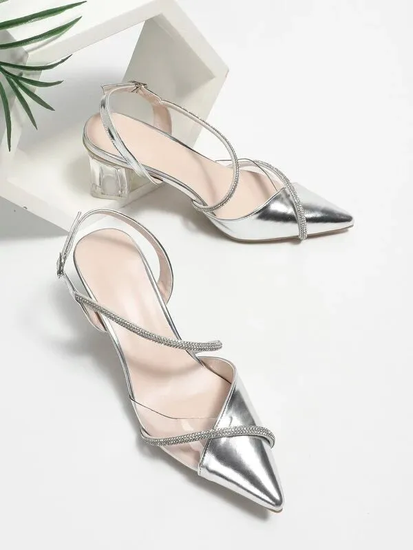 Decor Clear Heeled Court Shoes