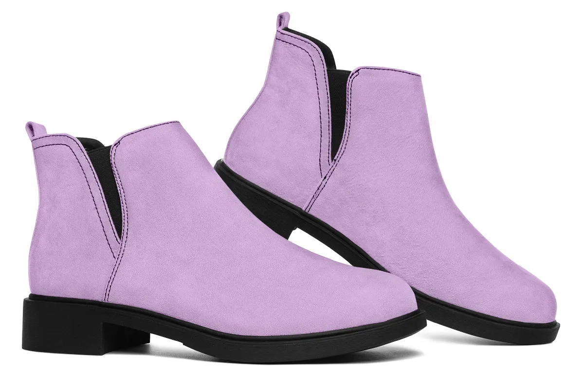 Digital Lavender Chelsea Boots - Comfy Slip-On - Soft & Water-Resistant Micro-Suede Vegan Shoes