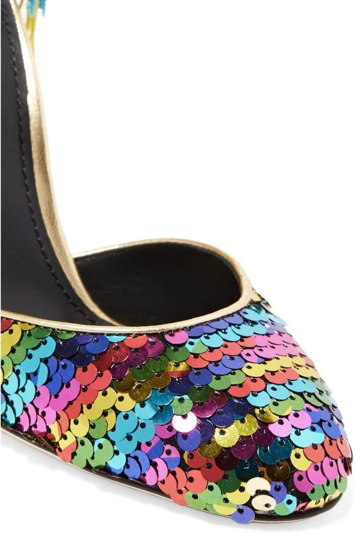 Dolce & Gabbana Multicolor Embellished Leather Pumps