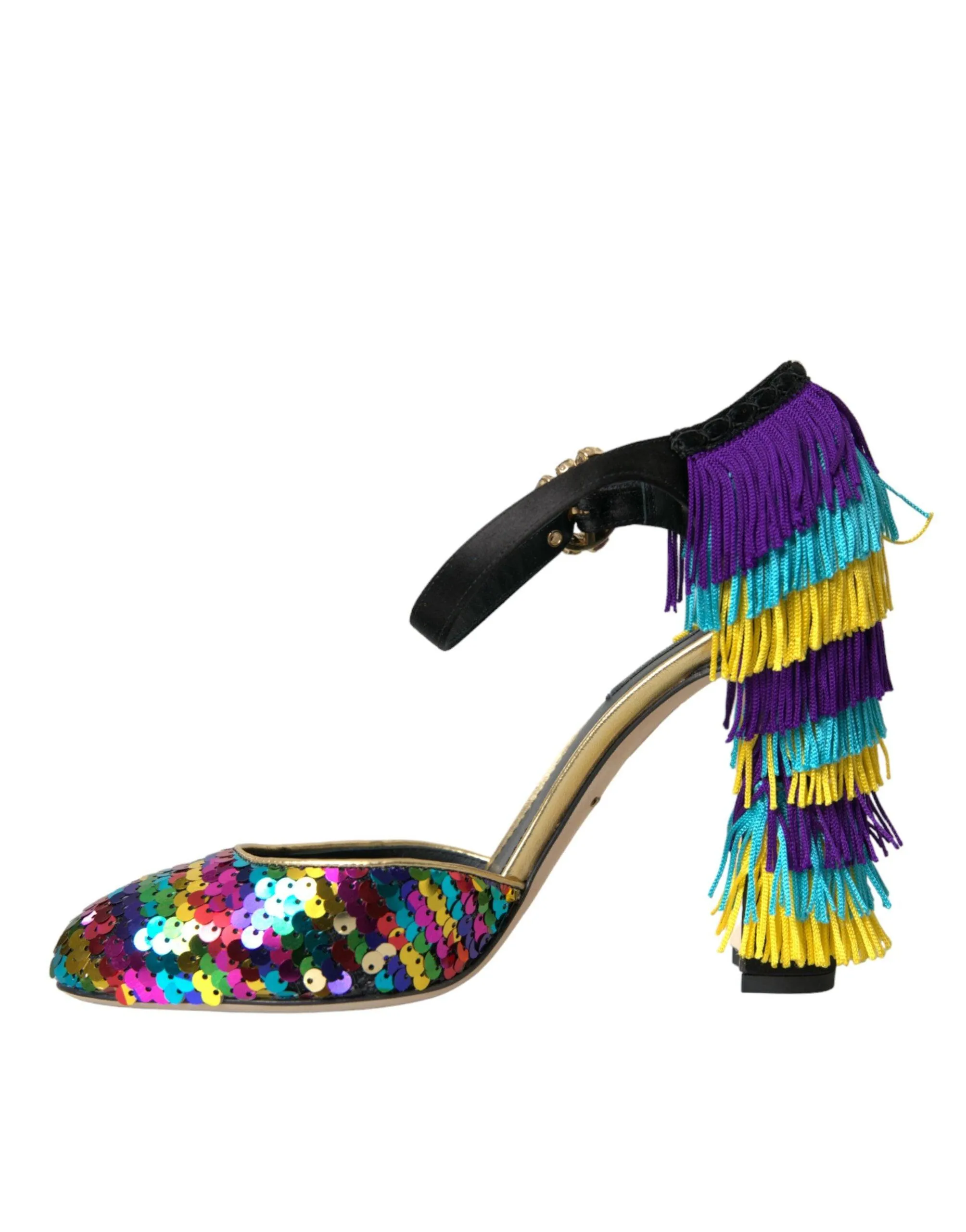 Dolce & Gabbana Multicolor Embellished Leather Pumps