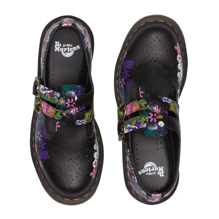 Dr Martens 8065 2 Strap Mary Jane Shoes Vintage Floral Black