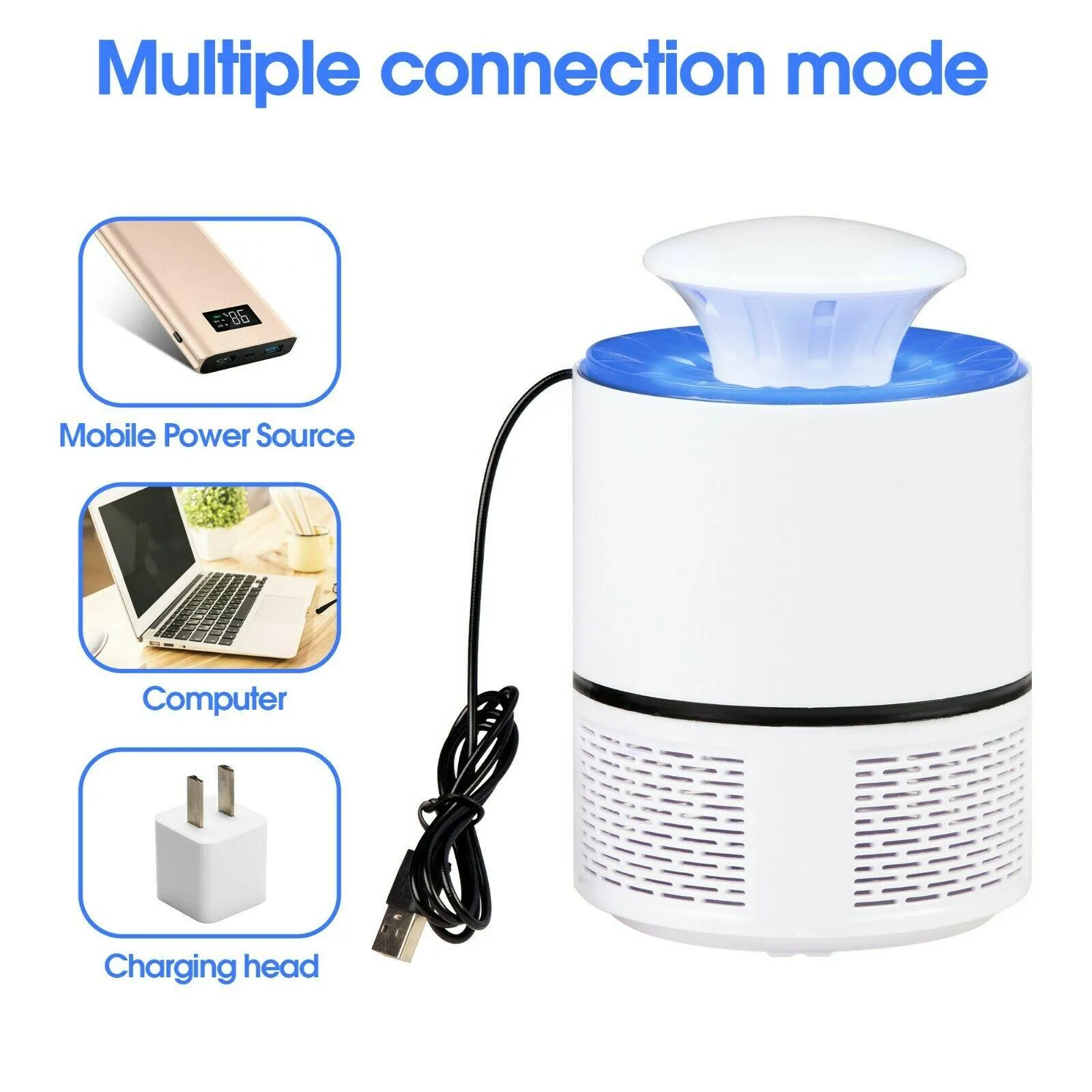 Electric Mosquito Zapper Insect Killer Lamp Fly Bug Trap LED Light USB