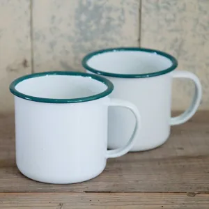 Enamel Mug - Green Rim