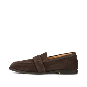 Erika saddle loafer suede - Chocolate