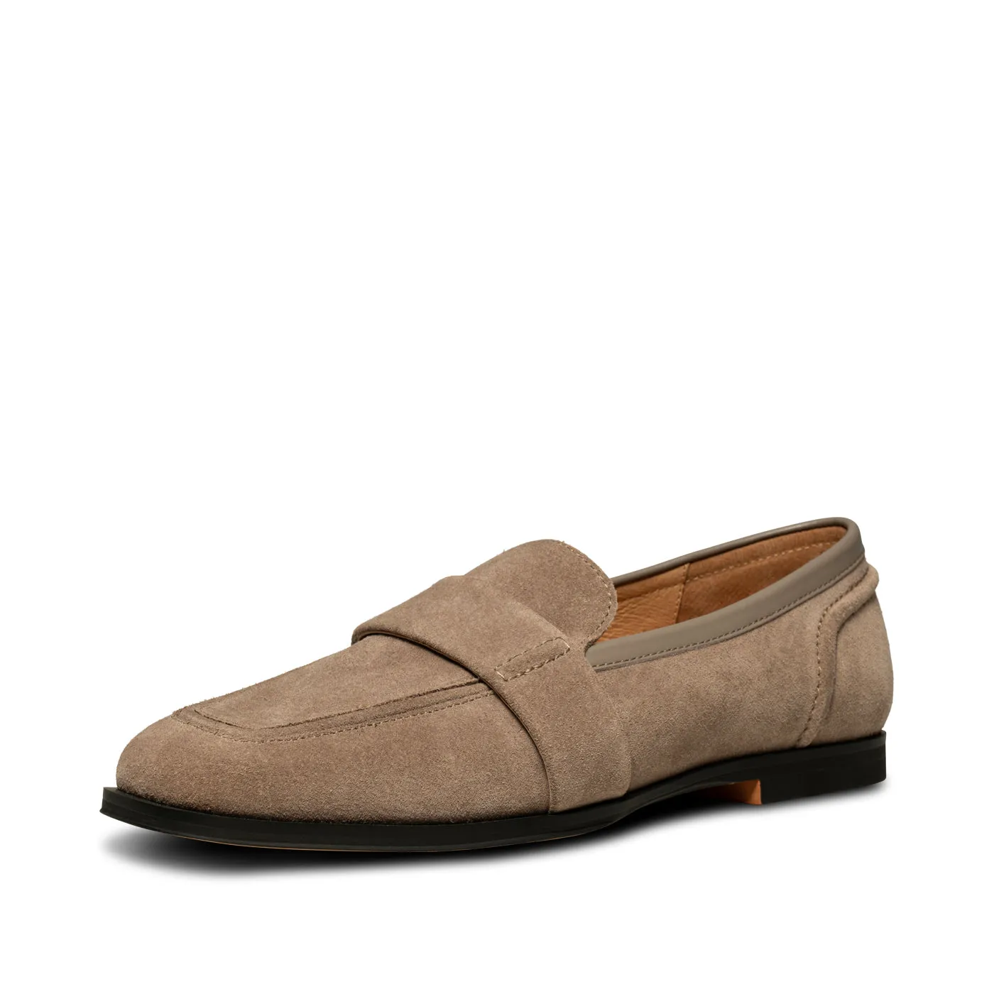 Erika saddle loafer suede - TAUPE