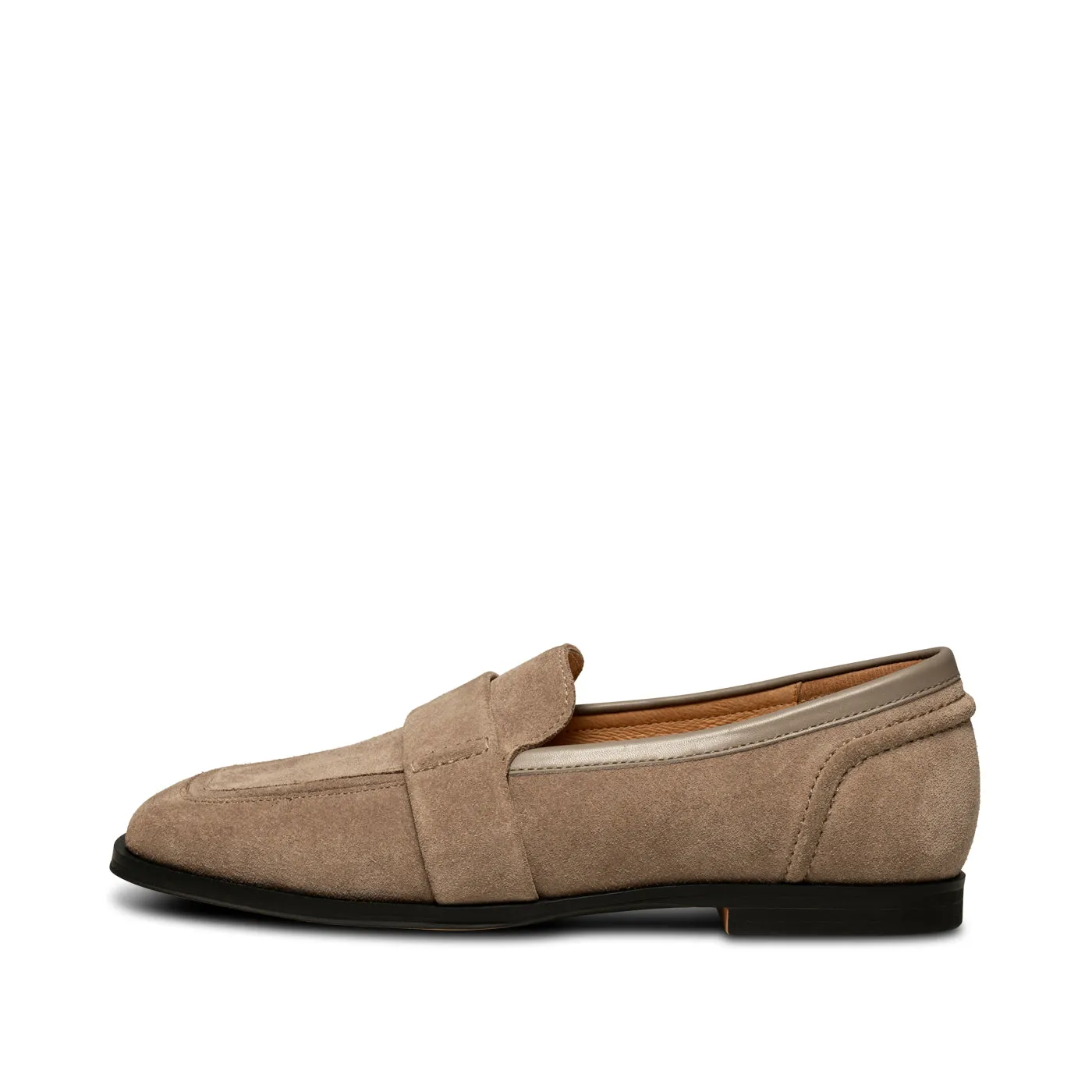 Erika saddle loafer suede - TAUPE