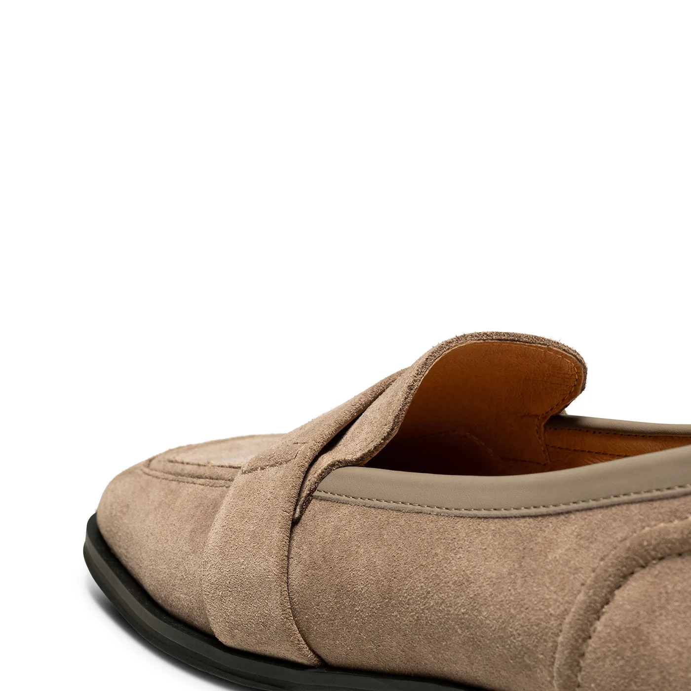 Erika saddle loafer suede - TAUPE