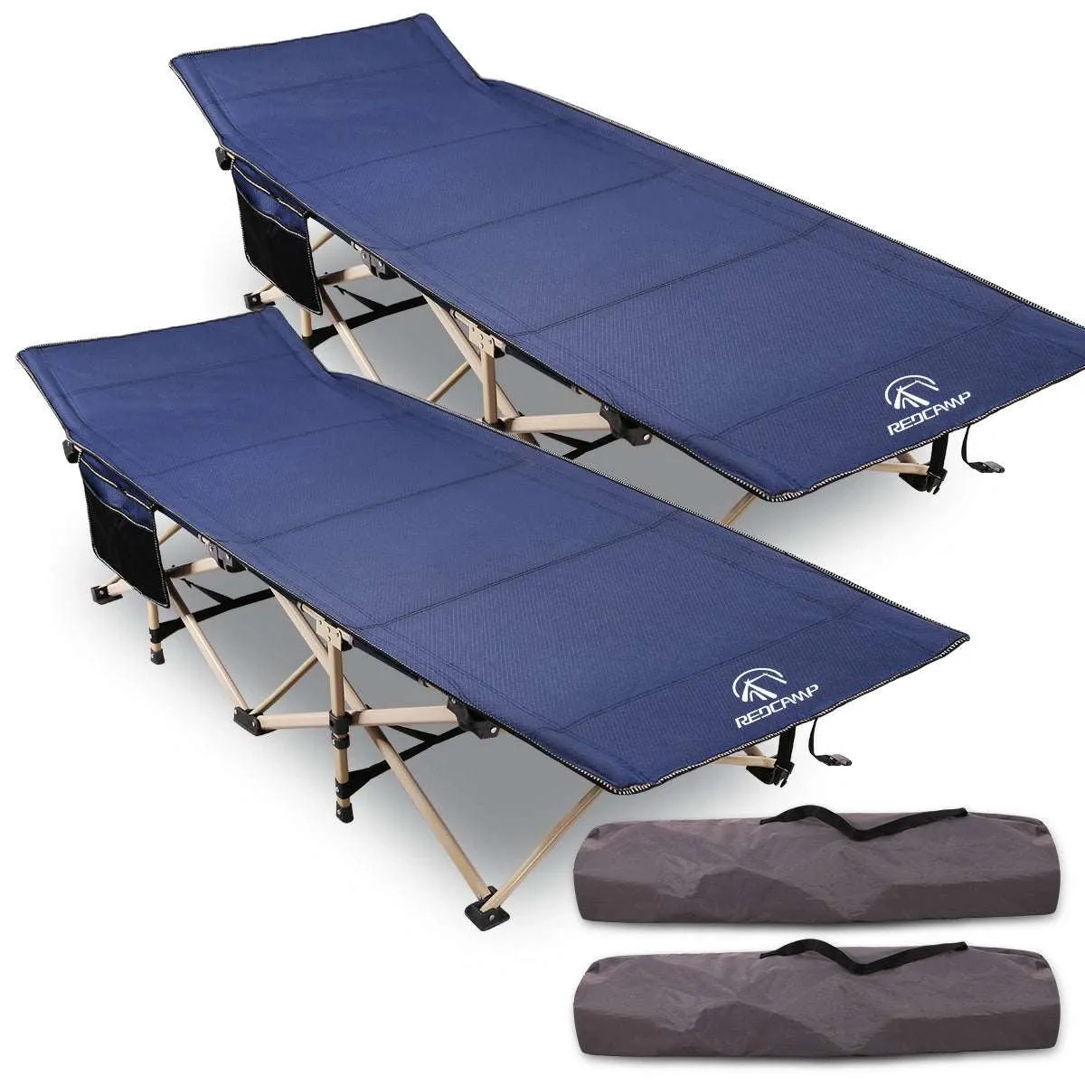 Folding Camping Cots for Adults Heavy Duty, Blue Grey