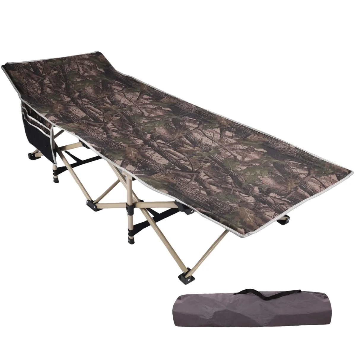 Folding Camping Cots for Adults Heavy Duty, Blue Grey