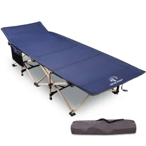 Folding Camping Cots for Adults Heavy Duty, Blue Grey