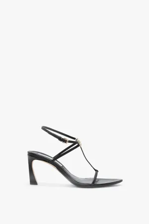 Frame Detail Sandal In Black Leather