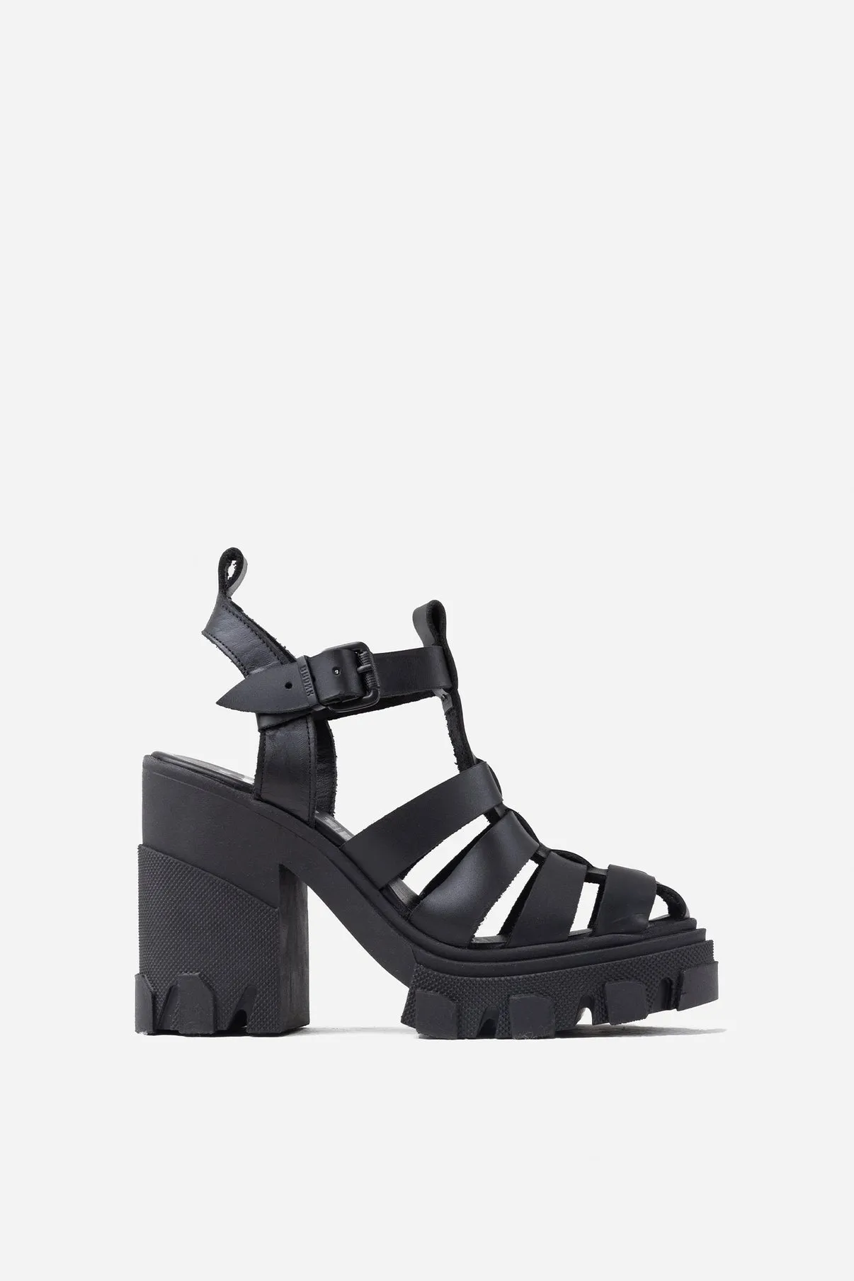 Furrow Black Chunky Sandals