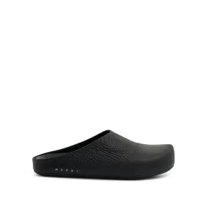 Fussbett Calf Leather Sabot in Black