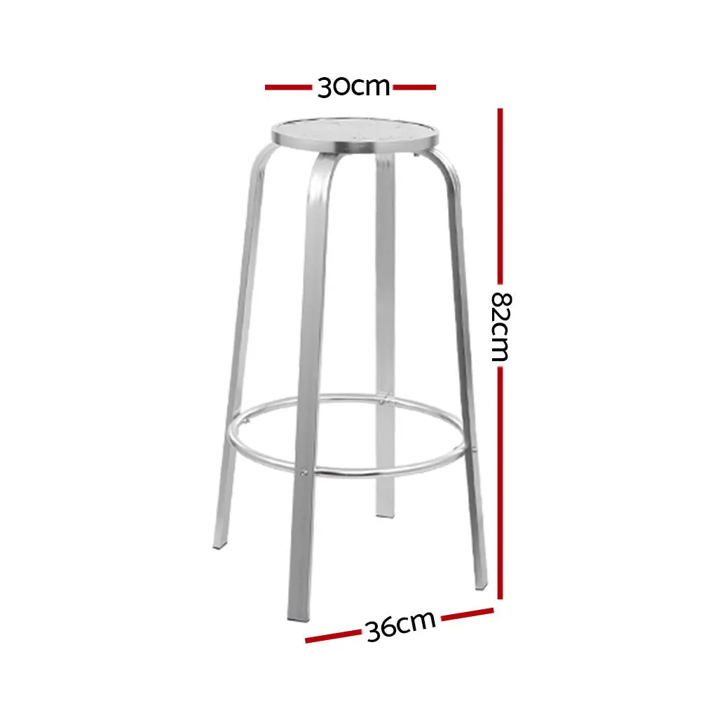 Gardeon 2-Piece Outdoor Bar Patio Stools Aluminum