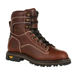 Georgia Womens AMP LT Logger WP AT Brown Leather Work Boots