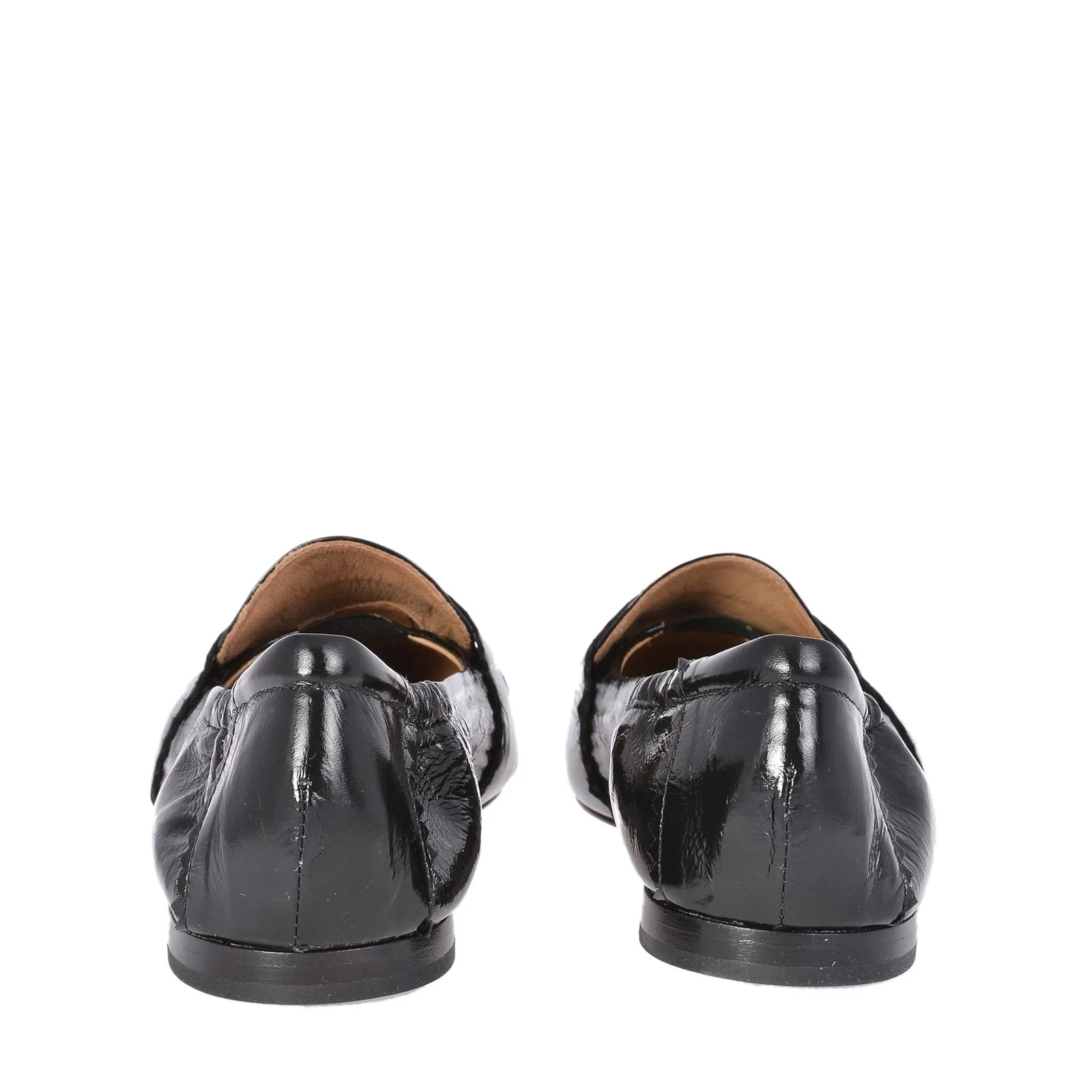 Grace Black Naplak Leather Loafers