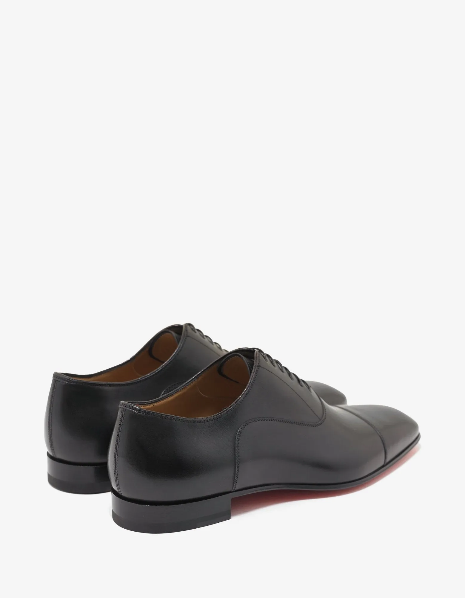 Greggo Flat Black Leather Oxford Shoes