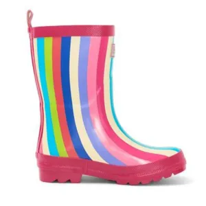 Hatley - Rainbow Stripes Shiny Rainboots