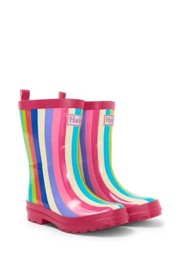 Hatley - Rainbow Stripes Shiny Rainboots