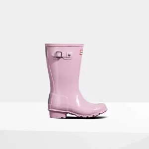 Hunter Foxglove Pink Original Kids Gloss Rain Boot