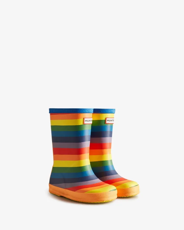 Hunter Kids First Classic Rainbow Print Wellington Boots