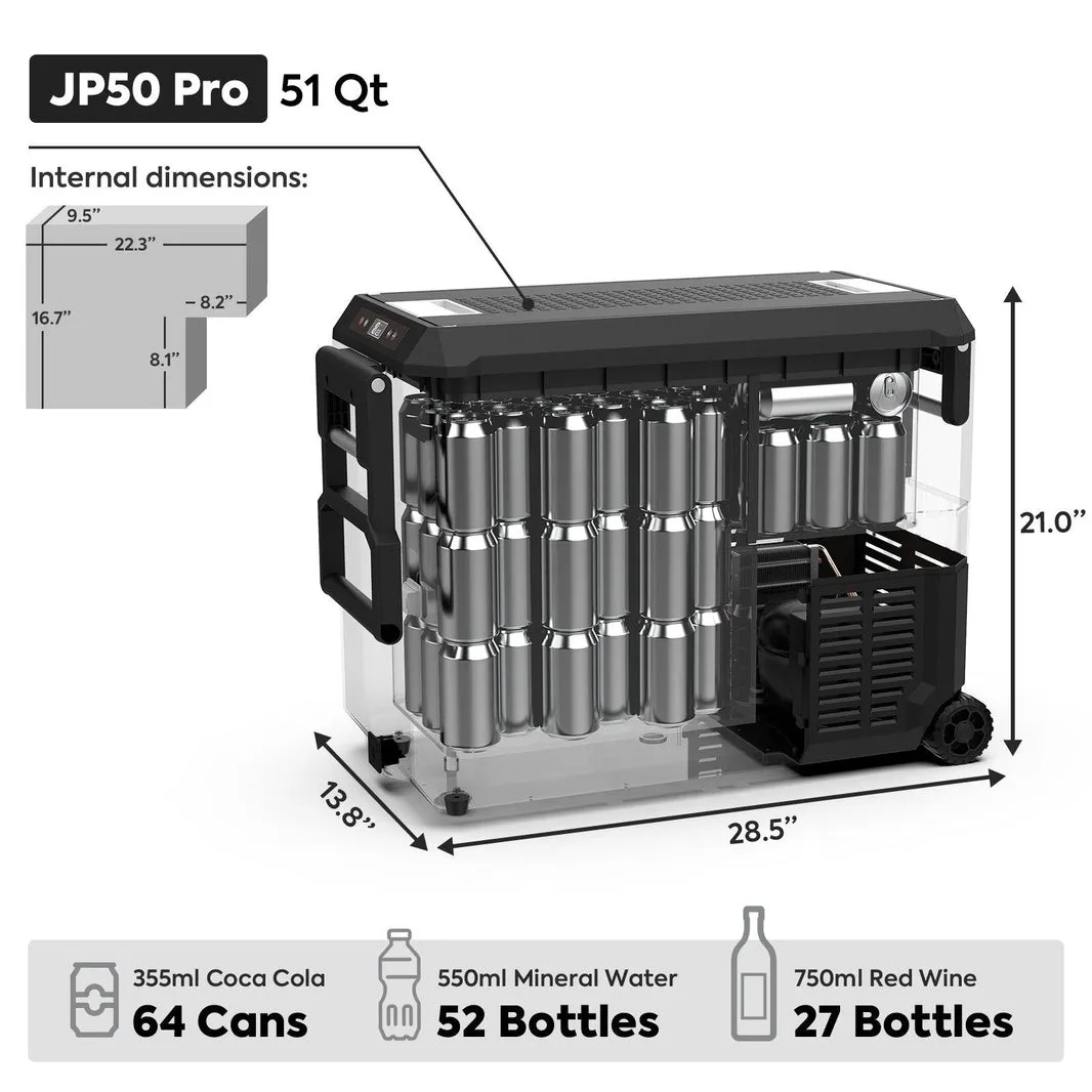 JP50 Pro Wheeled Portable Freezer Camping Fridge Car Fridge | ICECO | 50 LT