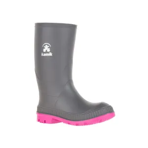 Kamik Charcoal/Magenta Stomp Youth Rain Boot