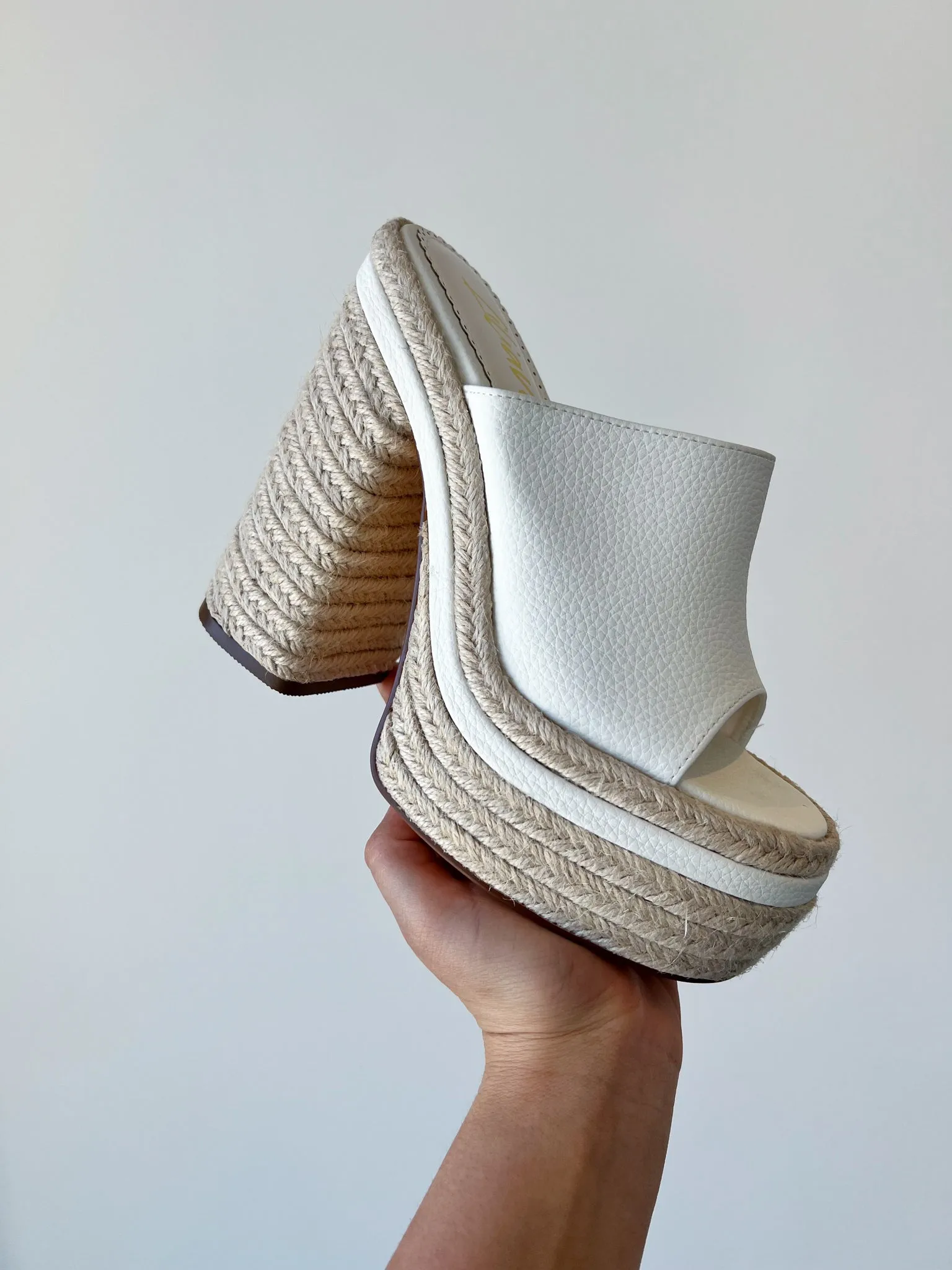 Kate Woven Platform Heels- White