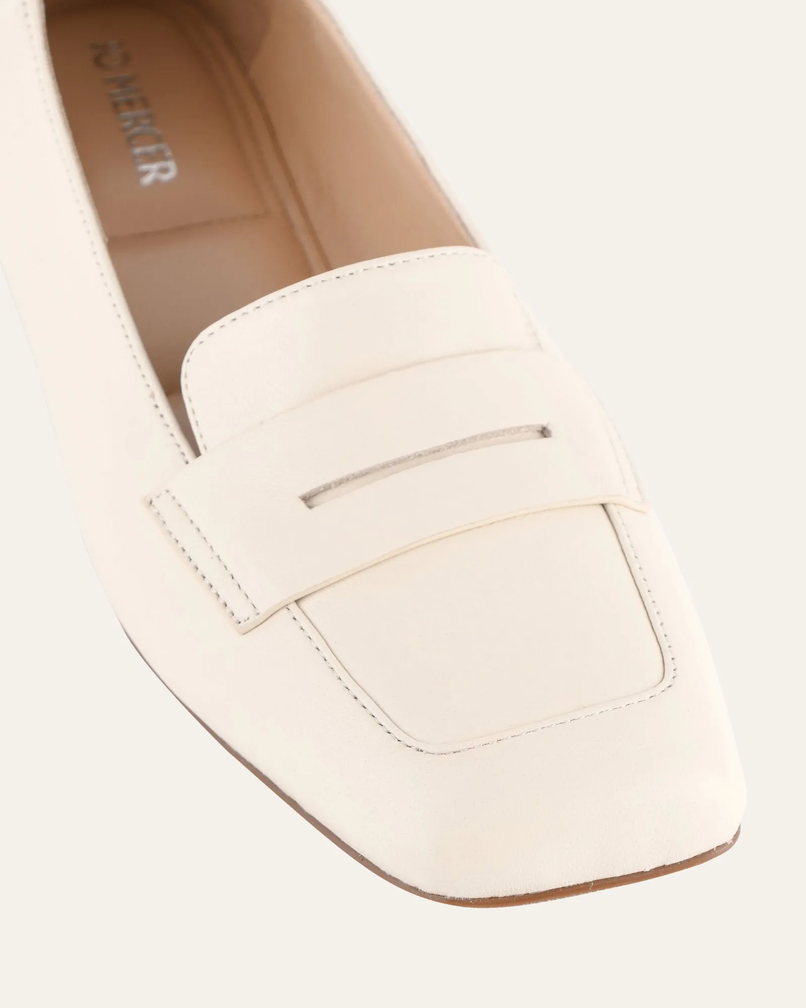 KENNEDY CASUAL FLATS OFF WHITE LEATHER