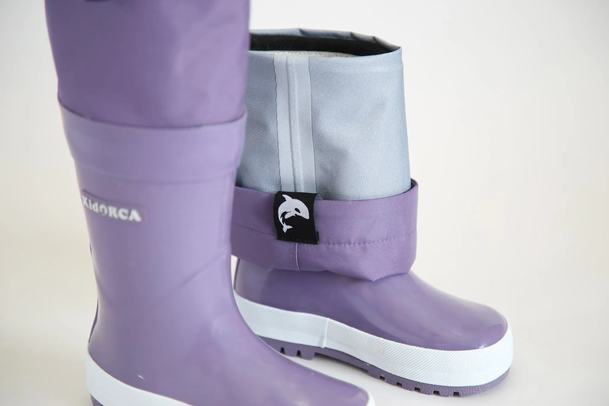 KidORCA Kids Rain Boots with Above Knee Waders _ Grape