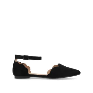 LANA SCALLOPED D'ORSAY FLAT IN FAUX SUEDE