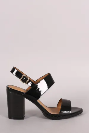 Liliana Two Band Slingback Chunky Stacked Heel