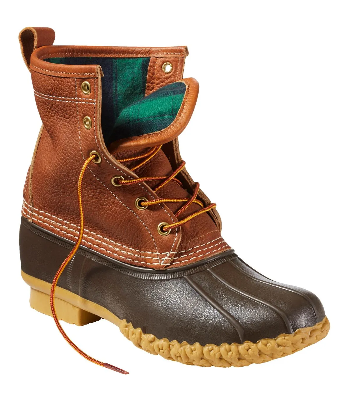 L.L. Bean Women's Bean Boots, 8" Insulated Flannel Leather