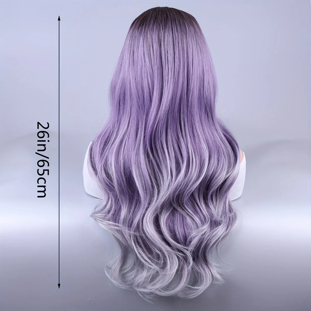 Long Curly Wig - Trendy European and American Fashion Design, Bouncy Texture, Full Head Cover - Vibrant Purple Highlights, Ideal for Glamorous Look