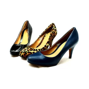 Low heel classic round toe court shoes