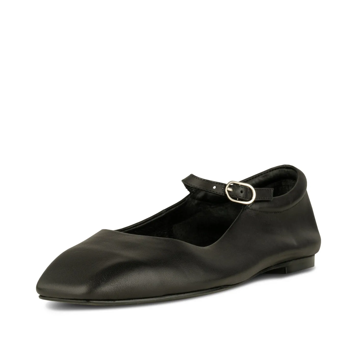 Maya ballerina leather - BLACK