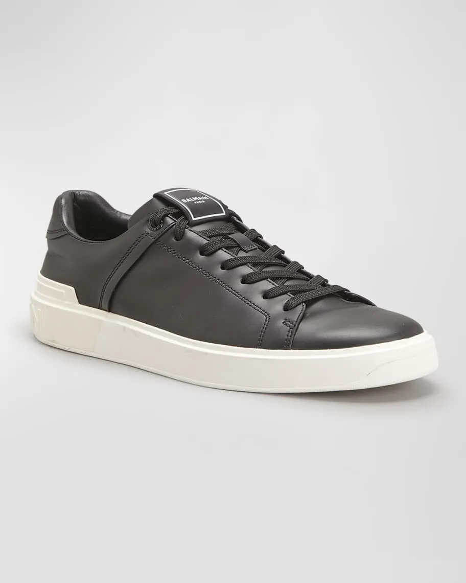 Men's B-Court Balmain Leather Low Top Sneakers