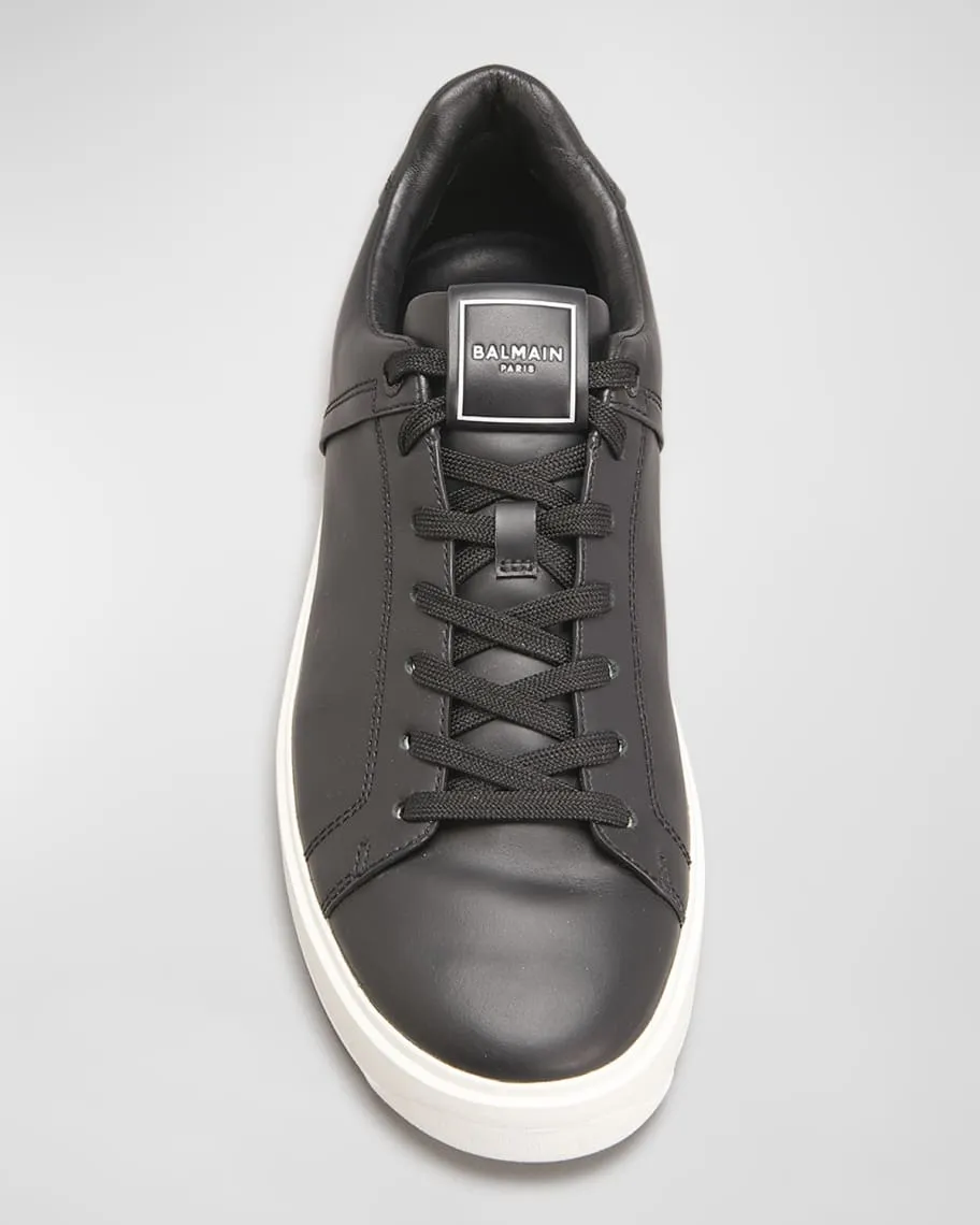 Men's B-Court Balmain Leather Low Top Sneakers