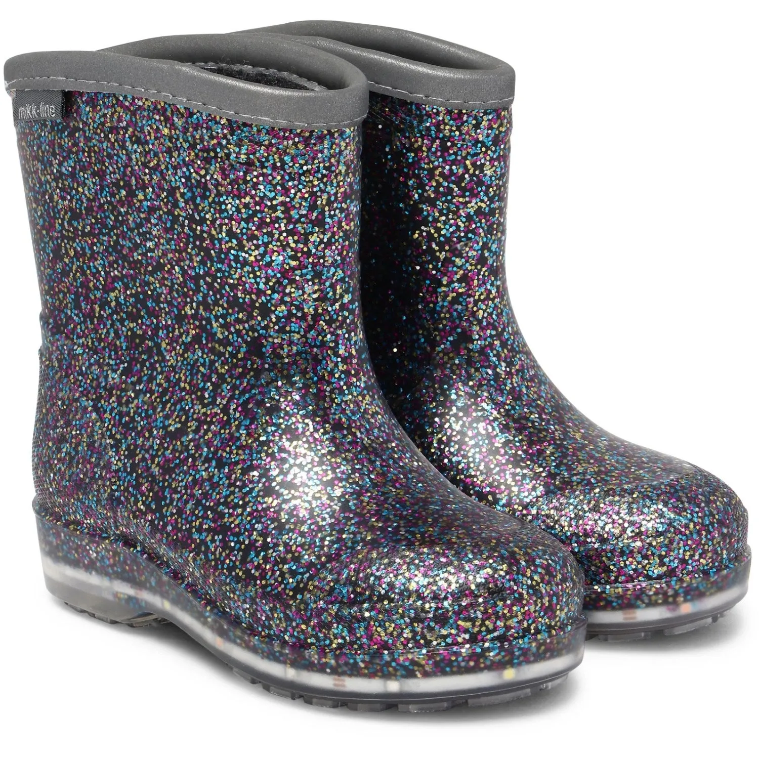 Mikk-Line Multi Glitter Short Winter Wellies - Light