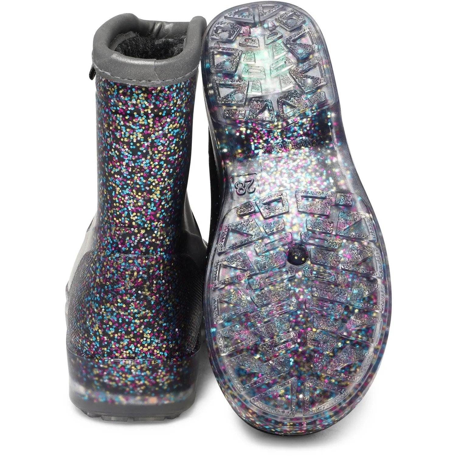 Mikk-Line Multi Glitter Short Winter Wellies - Light