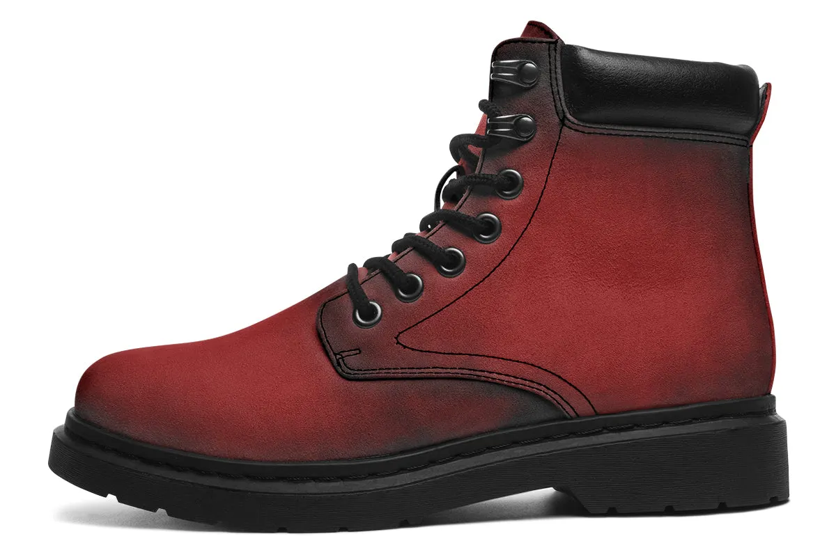 Mood: Blood Classic Boots - High Quality Micro-Suede Weatherproof Vegan Shoes with Stitched on Soles