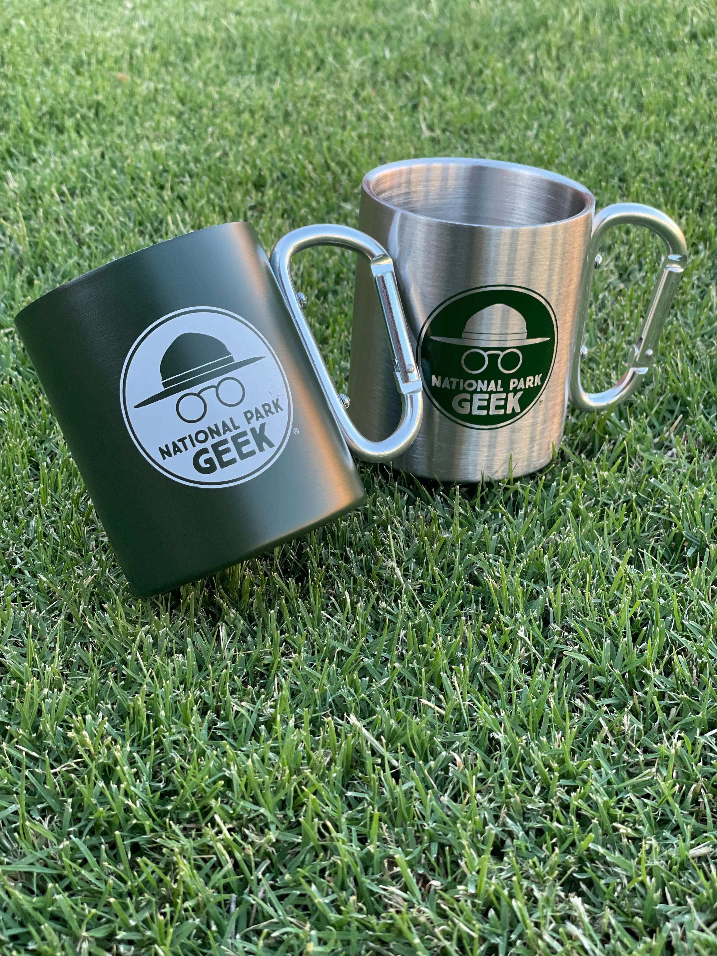 National Park Geek Carabiner Mug - Green (includes US shipping, via USPS only)