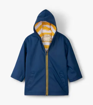 Navy & Yellow Zip Up Splash Jacket