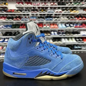 Nike Air Jordan 5 Retro Blue Suede 2017 136027-401 Men's Size 10 No Insole