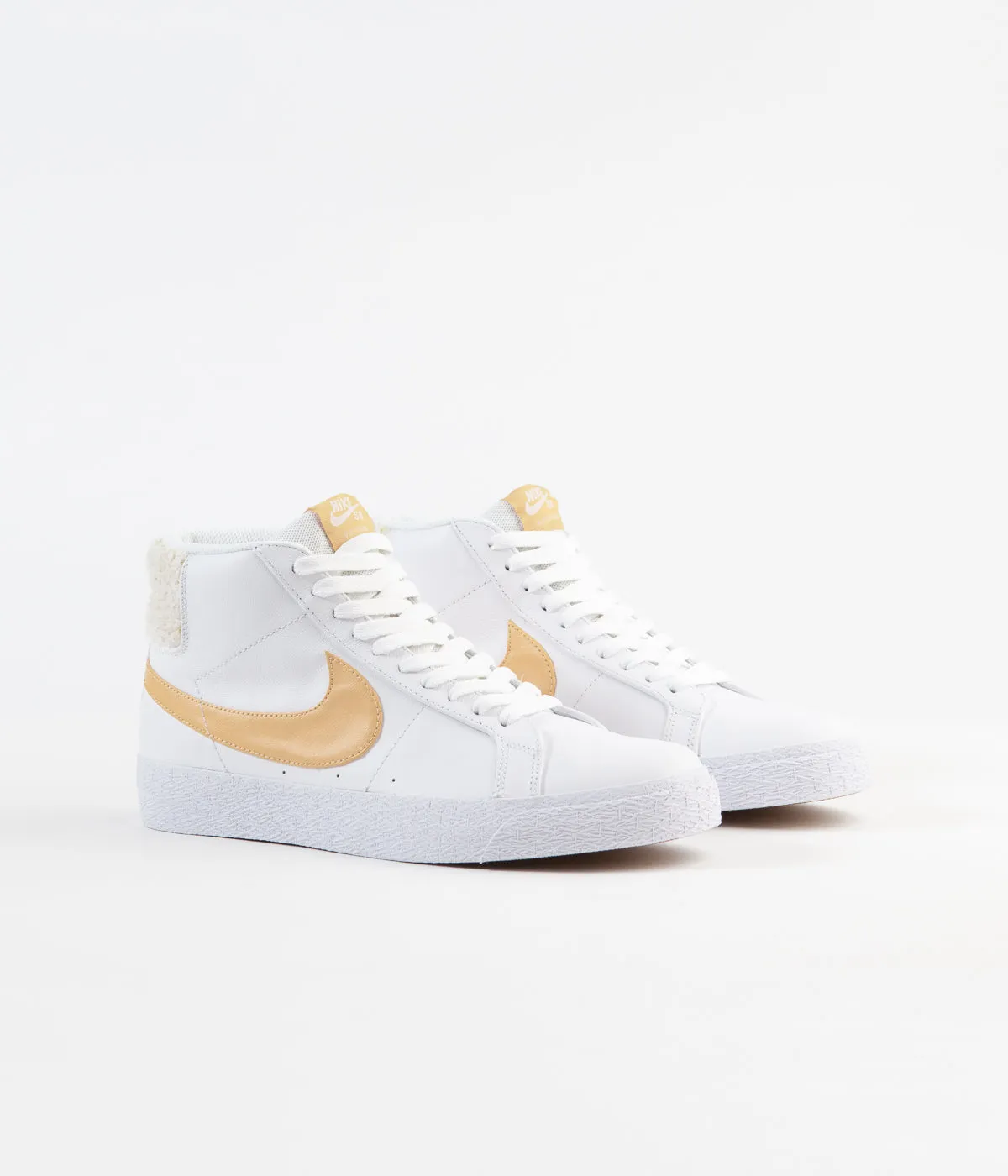 Nike SB Blazer Mid Premium Shoes - White / Celestial Gold