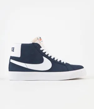 Nike SB Blazer Mid Shoes - Navy / White - Black - University Red