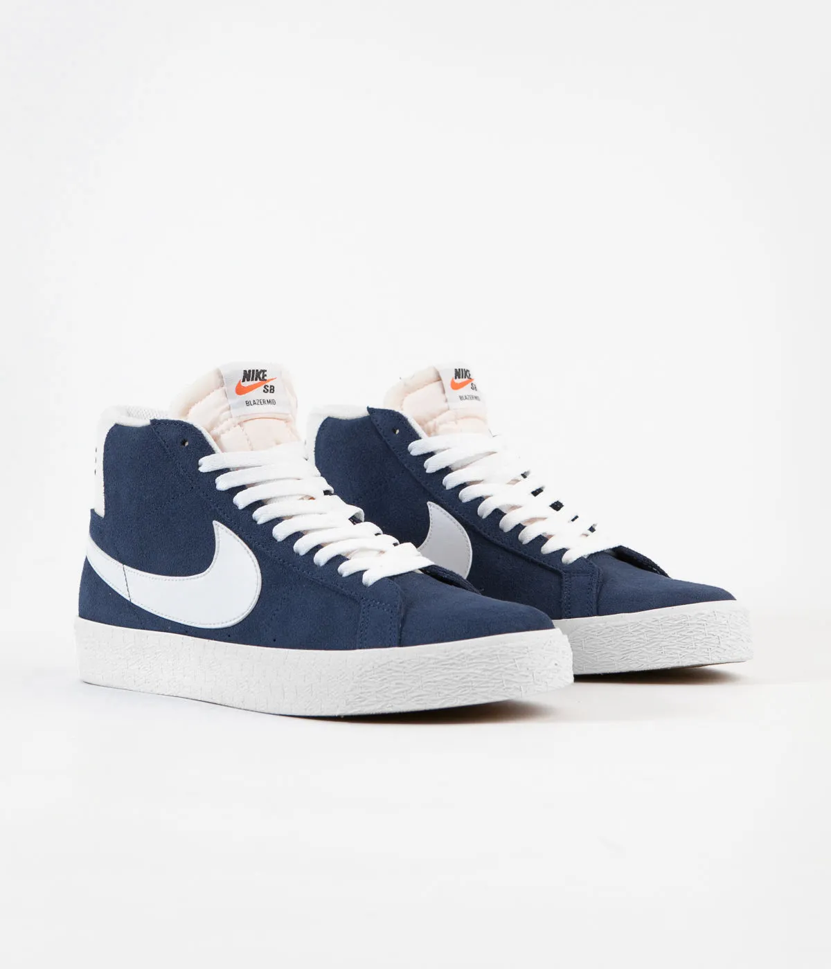 Nike SB Blazer Mid Shoes - Navy / White - Black - University Red